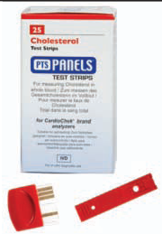 PANEL INDIVIDUAL PARA DETERMINACION DE COLESTEROL CON CARDIOCHECK PA, PAQUETE CON 25 TIRAS Y CHOLESTEROL MEMOCHIP